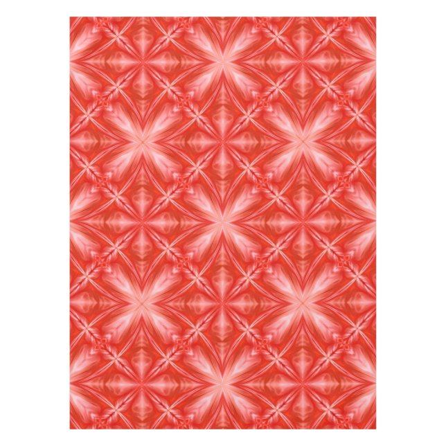 Poinciana Red Milky White Cloudy Abstract Design Tablecloth (Front)