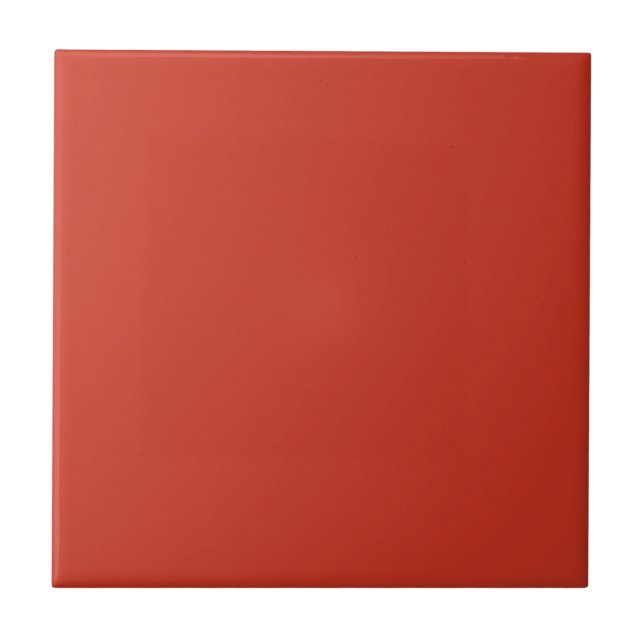 Poinciana Red Orange, Solid Colour Dark Scarlet Ceramic Tile (Front)