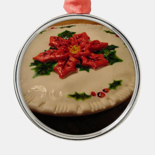 Poinsetta Pie I Metal Tree Decoration (Front)