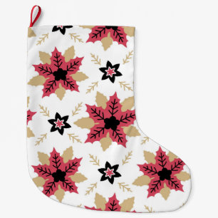 Poinsettas Large Christmas Stocking