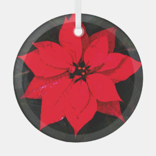 Poinsettia 6078 glass tree decoration