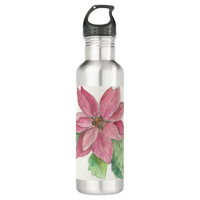 poinsettia 710 ml water bottle (Front)