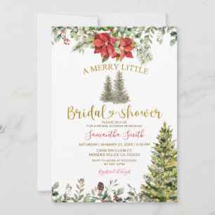 Poinsettia A Merry Little Bridal Shower Invitation