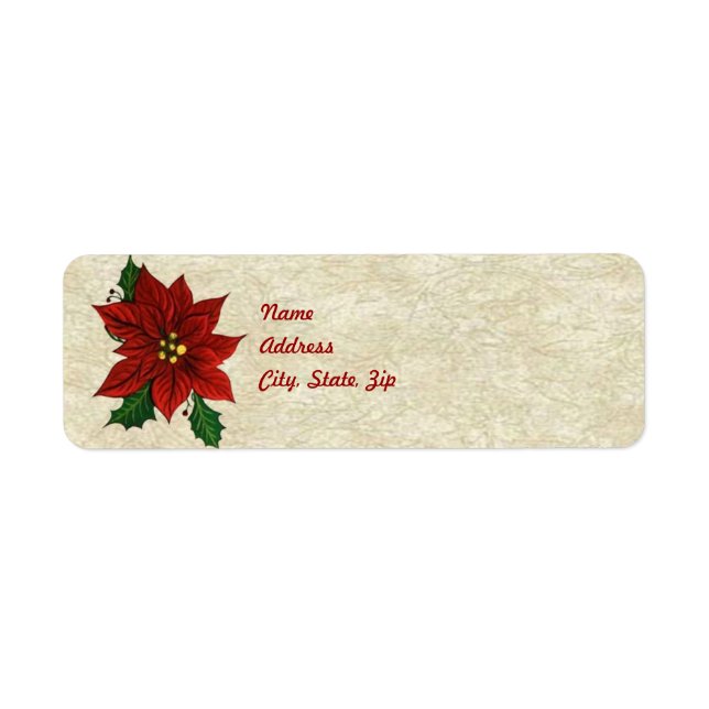 Poinsettia Address Label Template Return Address Label (Front)
