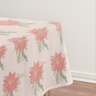 Poinsettia and Holly sprays  Tablecloth