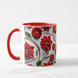 Poinsettia and Leaves Mug