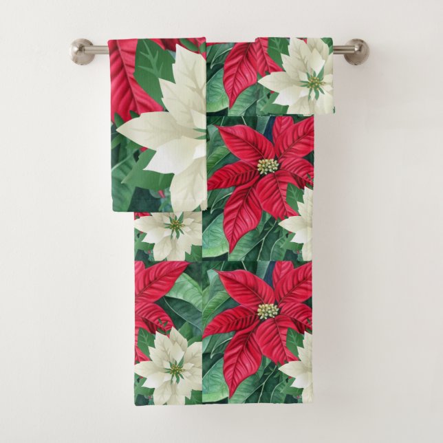 Poinsettia Bath Towel Set (Insitu)
