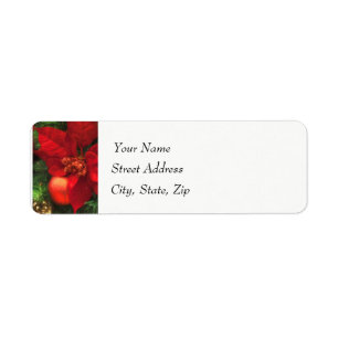 Poinsettia Beauty Return Address Label