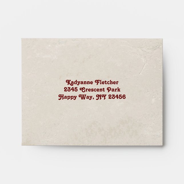 Poinsettia & Berries Christmas Wedding Envelope (Front)