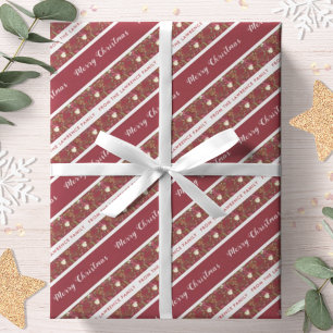 Poinsettia Botanical Personalised Merry Christmas Wrapping Paper