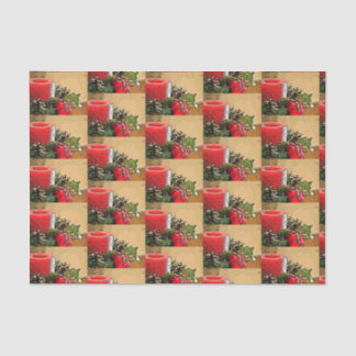 Poinsettia Candle Tissue Paper