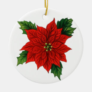 Poinsettia Ceramic Tree Decoration