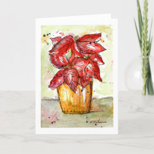 Poinsettia Christmas Card