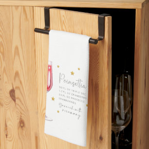 Poinsettia Christmas Cocktail Recipe Kitchen Towel