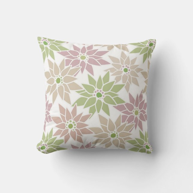 Poinsettia, Christmas Cushion (Front)