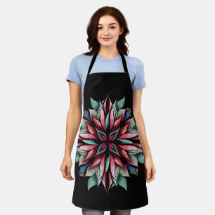 Poinsettia Christmas Floral Elegant Winter Holiday Apron