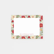 Poinsettia Christmas Floral Personalised Post Its