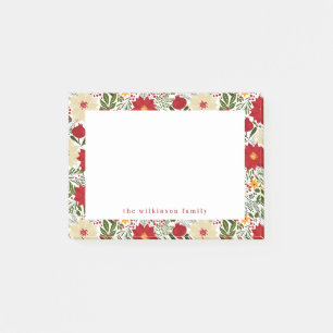 Poinsettia Christmas Floral Personalized Post Its Post-it Notes