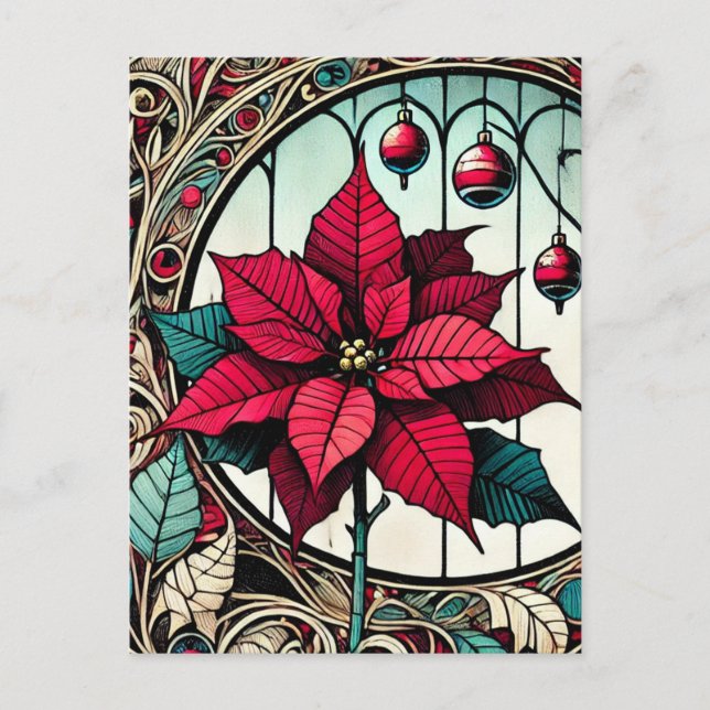 Poinsettia Christmas Flower                        Postcard (Front)