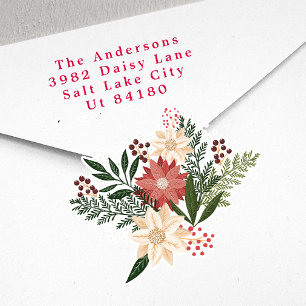 Poinsettia Christmas Holiday Contour Vinyl