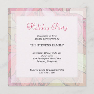 Poinsettia Christmas Holiday Party Invitations