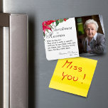 Poinsettia Christmas In Heaven Memorial Photo Magn Magnet<br><div class="desc">Christmas greenery poinsettia with a special quote for your love one magnet. Add their name and date. Makes a perfect gift for yourself or someone special.</div>