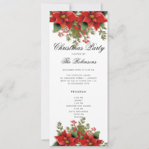 Poinsettia Christmas Invite Program & Menu