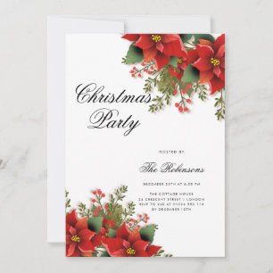 Poinsettia Christmas Invite Program & Menu