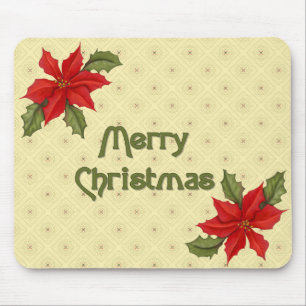 Poinsettia Christmas Mouse Pad