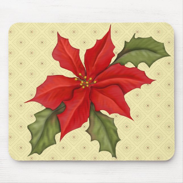 Poinsettia Christmas Mouse Pad (Front)