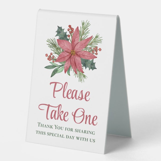  Poinsettia Christmas Red Floral Wedding Favours (Front)