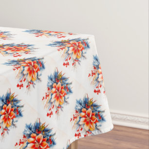 Poinsettia Christmas Tablecloth