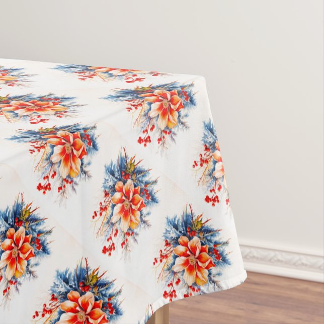 Poinsettia Christmas Tablecloth (In Situ)