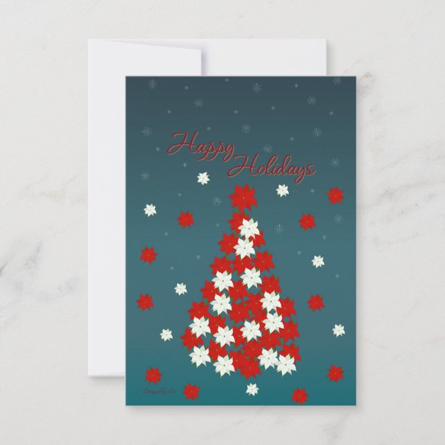 Poinsettia Christmas Tree postcard (Front)