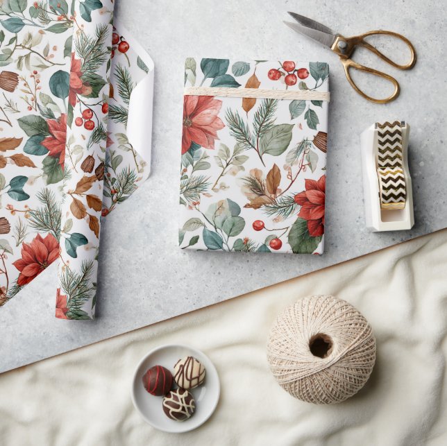 Poinsettia Christmas Wrapping Paper (Crafts)