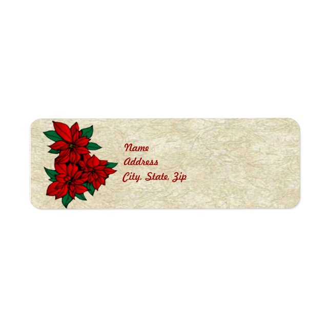 Poinsettia Cluster Address Label Template Return Address Label (Front)