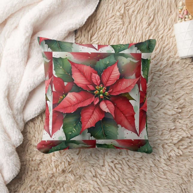Poinsettia Cushion (Blanket)