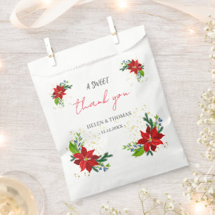 Poinsettia Floral Bouquet, Favour Bag