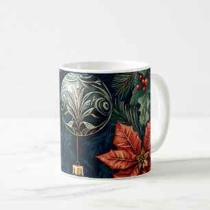 Poinsettia Floral Christmas Pattern (14) Coffee Mug