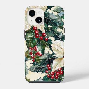 Poinsettia Floral Christmas Pattern (19) iPhone 14 Case