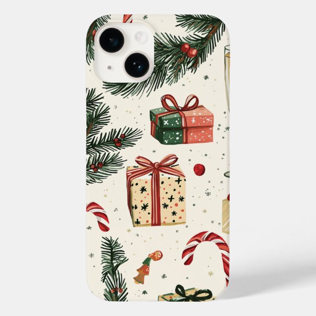 Poinsettia Floral Christmas Pattern (1) Case-Mate iPhone Case (Back)