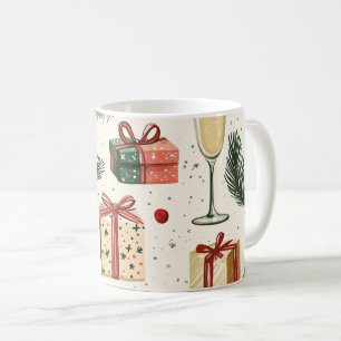 Poinsettia Floral Christmas Pattern (1) Coffee Mug