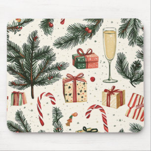 Poinsettia Floral Christmas Pattern (1) Mouse Pad