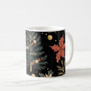 Poinsettia Floral Christmas Pattern (21) Coffee Mug