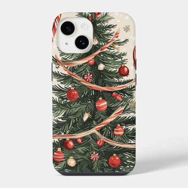 Poinsettia Floral Christmas Pattern (4) iPhone Case (Back)