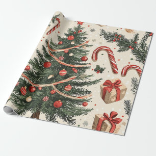 Poinsettia Floral Christmas Pattern (4) Wrapping Paper