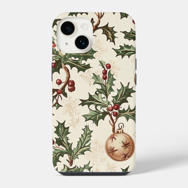 Poinsettia Floral Christmas Pattern (6) iPhone Case (Back)