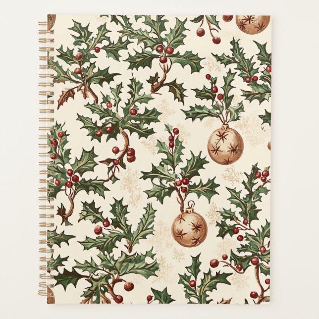 Poinsettia Floral Christmas Pattern (6) Planner (Front)