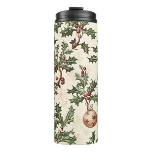 Poinsettia Floral Christmas Pattern (6) Thermal Tumbler