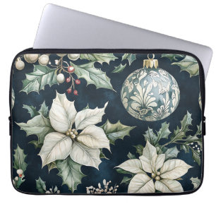 Poinsettia Floral Christmas Pattern (9) Laptop Sleeve